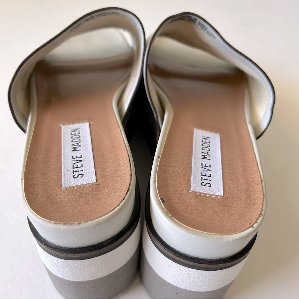 Steve Madden Leather Platform Slides Size 9 - image 4